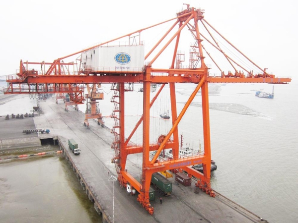Grúa de contenedores para muelle